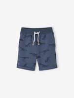VERTBAUDET Jongensbermuda van molton leisteenblauw met print