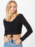 ONLY Langarmshirt, cropped, Raffung, für Damen, 177911 BLACK