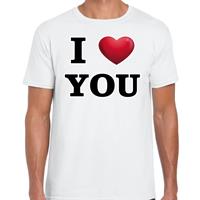 Bellatio Decorations I love you valentijn t-shirt wit voor heren