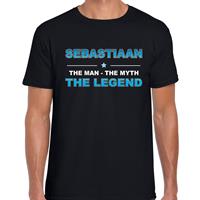 Bellatio Decorations Naam cadeau t-shirt Sebastiaan - the legend zwart voor heren