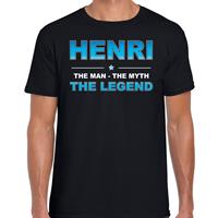 Bellatio Decorations Naam cadeau t-shirt Henri - the legend zwart voor heren