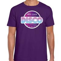 Bellatio Decorations We love disco feest t-shirt paars voor heren