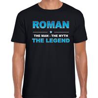 Bellatio Decorations Naam cadeau t-shirt Roman - the legend zwart voor heren