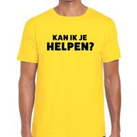 Bellatio Decorations Kan ik je helpen beurs/evenementen t-shirt geel dames -