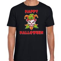 Bellatio Halloween - Happy Halloween groene horror joker verkleed t-shirt Zwart