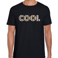 Bellatio Decorations Cool tekst t-shirt zwart dames slangenprint -