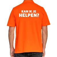Bellatio Decorations Kan ik je helpen beurs/evenementen polo shirt oranje voor heren