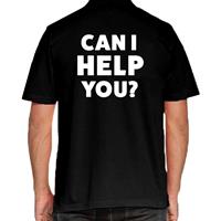 Bellatio Decorations Can i help you beurs/evenementen polo shirt zwart dames -