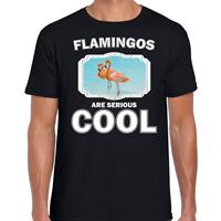 Bellatio Dieren flamingo vogels t-shirt Zwart