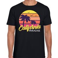 Bellatio California zomer t-shirt / shirt California paradise zwart voor heren - Zwart