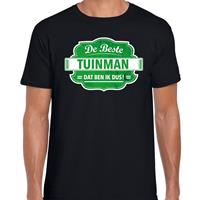 Bellatio Decorations Cadeau t-shirt voor de beste tuinman zwart voor heren