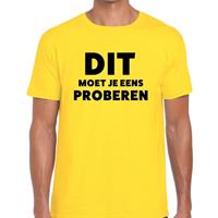 Bellatio Dit moet je eens proberen beurs/evenementen t-shirt Geel