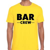 Bellatio Decorations Bar crew / personeel tekst t-shirt geel dames -
