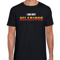 Bellatio I am just hilarious fun t-shirt Zwart