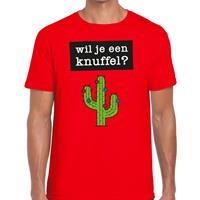 Bellatio Decorations Wil je een Knuffel heren T-shirt rood -