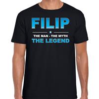 Bellatio Decorations Naam cadeau t-shirt Filip - the legend zwart voor heren