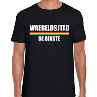 Bellatio Carnaval t-shirt Waereldsjtad de gekste voor heren - Zwart