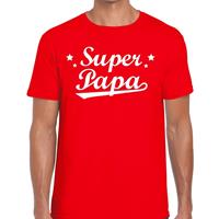 Bellatio Decorations Super papa cadeau t-shirt rood voor heren