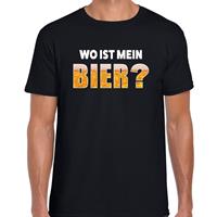 Bellatio Decorations Wo ist mein bier drank fun t-shirt zwart voor dames