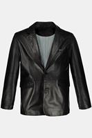leren blazer, grote maten, , heren, grijs, 