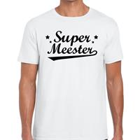 Bellatio Decorations Super meester cadeau t-shirt wit heren -