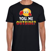 Bellatio Funny emoticon t-shirt You me outside Zwart