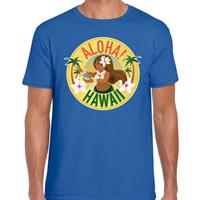 Bellatio Hawaii feest t-shirt / shirt Aloha Hawaii voor heren - Blauw