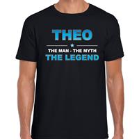 Bellatio Decorations Naam cadeau t-shirt Theo - the legend zwart voor heren