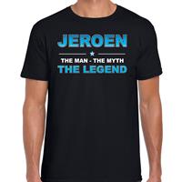 Bellatio Decorations Naam cadeau t-shirt Jeroen - the legend zwart voor heren
