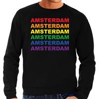 Bellatio Decorations Regenboog Amsterdam gay pride zwarte sweater voor dames
