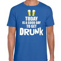 Bellatio Decorations Blauw fun t-shirt good day to get drunk voor heren