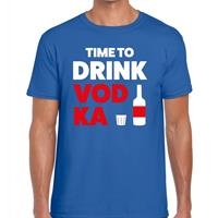 Bellatio Decorations Time to drink Vodka heren T-shirt blauw -