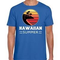 Bellatio Hawaiian zomer t-shirt / shirt Hawaiian summer voor heren - Blauw