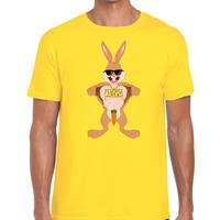 Bellatio Decorations Paas t-shirt stoere paashaas geel voor heren