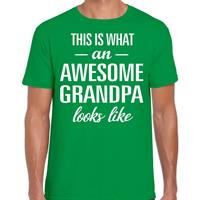 Bellatio Awesome Grandpa - geweldige opa cadeau vaderdag t-shirt Groen