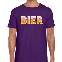 Bellatio Decorations Bier tekst t-shirt paars dames -