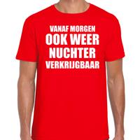 Bellatio Feest t-shirt - morgen nuchter verkrijgbaar - Rood