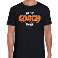 Bellatio Best coach ever cadeau t-shirt / shirt - Zwart