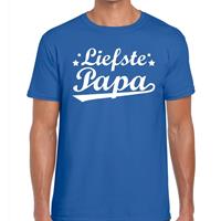 Bellatio Decorations Liefste papa cadeau t-shirt blauw heren -