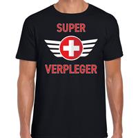 Bellatio Decorations Super verpleger cadeau t-shirt zwart voor heren