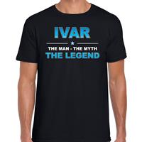 Bellatio Decorations Naam cadeau t-shirt Ivar - the legend zwart voor heren