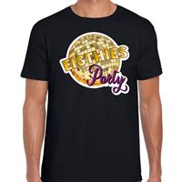 Bellatio Disco eighties party feest t-shirt Zwart