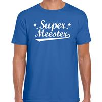 Bellatio Decorations Super meester cadeau t-shirt blauw heren -