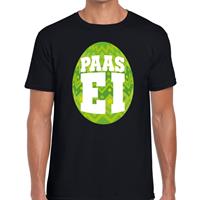 Bellatio Decorations Paasei t-shirt zwart met groen ei voor heren