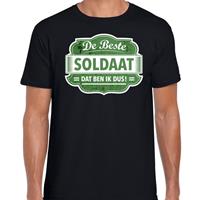 Bellatio Cadeau t-shirt voor de beste soldaat voor heren - Zwart