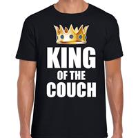 Bellatio Decorations Koningsdag t-shirt king of the couch zwart voor heren