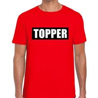 Bellatio Decorations Topper in kader t-shirt rood heren -
