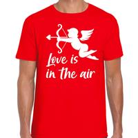 Bellatio Decorations Valentijn/Cupido love is in the air t-shirt rood voor dames
