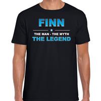 Bellatio Decorations Naam cadeau t-shirt Finn - the legend zwart voor heren