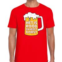 Bellatio Het is rood en heeft dorst t-shirt heren - tekst shirt Het is Rood